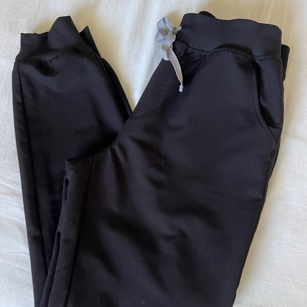 High Waisted Black FIGS Zamora Jogger Pants